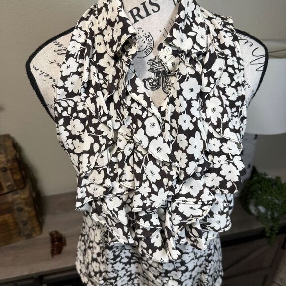 Lauren Ralph Lauren Floral Silk Ruffle Blouse Size L Pet Classic Preppy Y2k - Picture 6 of 7